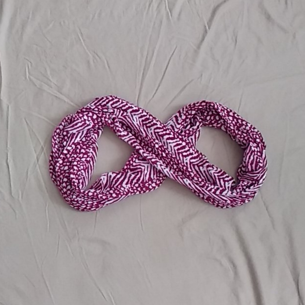 Pink Patterned Infinity Scarf - Picture 2 of 2